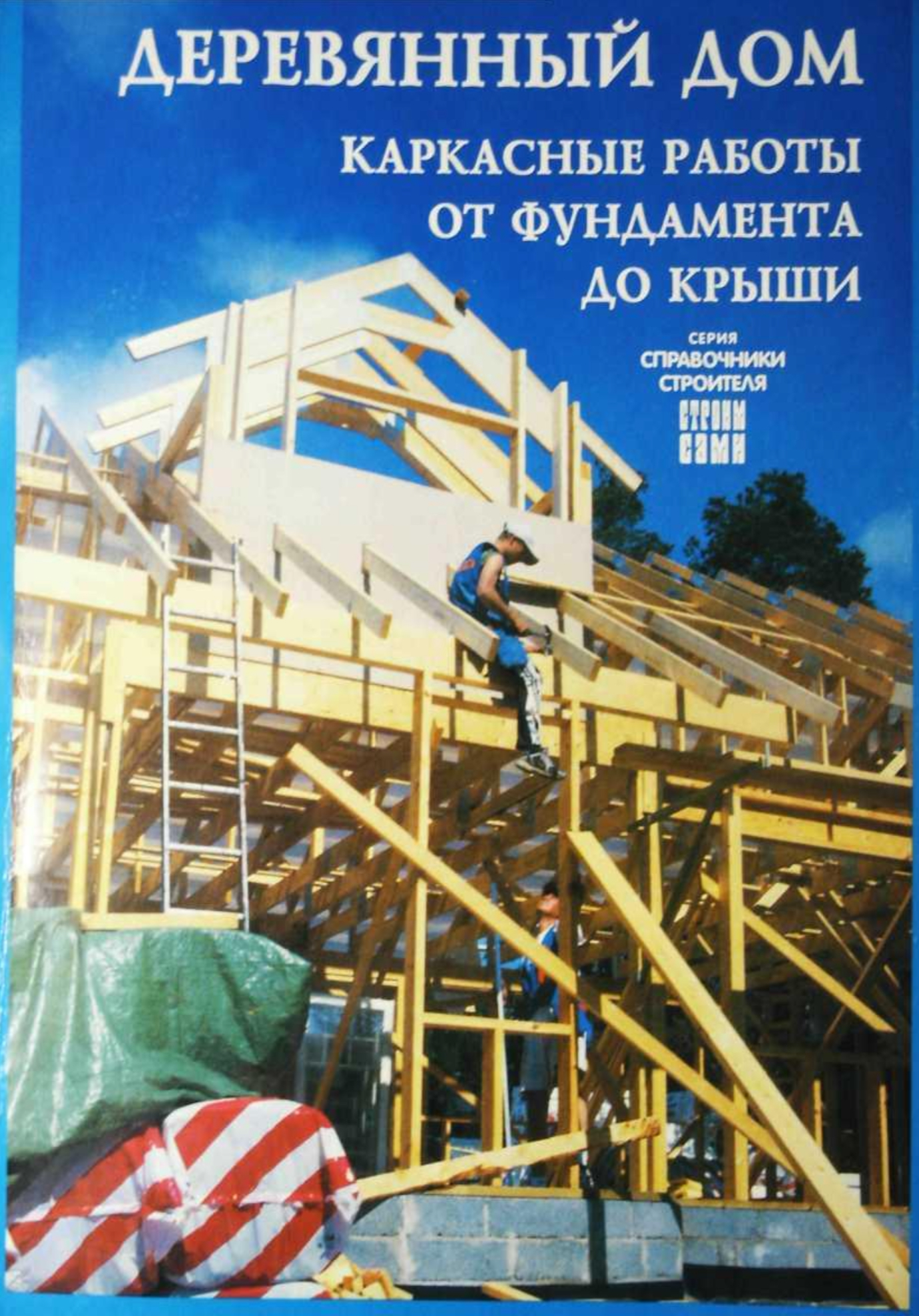 Обложка Деревянный дом: каркасные работы от фундамента до крыши 